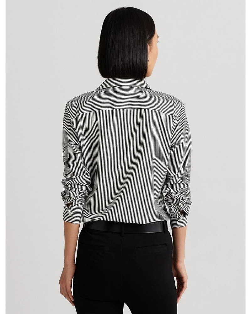 Striped Button Front Top