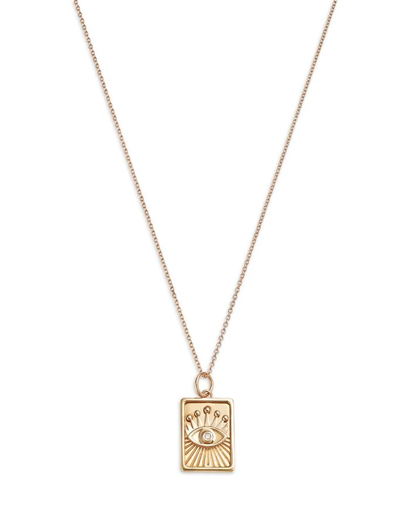 Charm Collection 14K Yellow Gold Diamond Evil Eye Charm