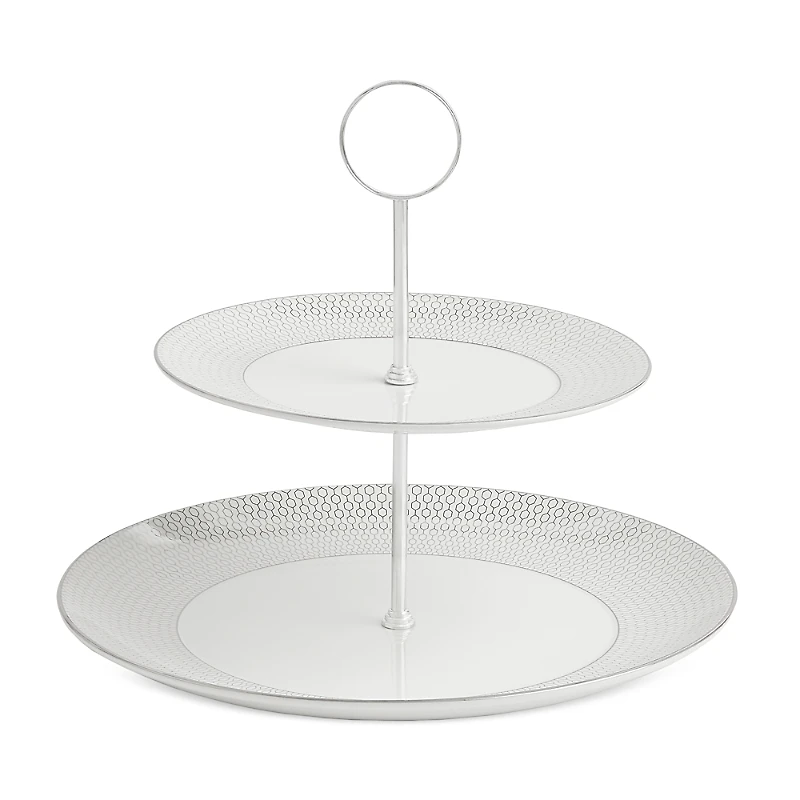 Wedgwood Gio Platinum 2 Tier Cake Stand
