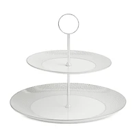Wedgwood Gio Platinum 2 Tier Cake Stand