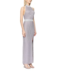 Halter Eyelash Knit Gown