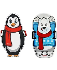 CocoNut Outdoor Penguin & Polar Bear Single Ride Foam Sleds Bundle - Ages 5+