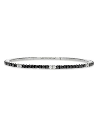 Extensible 18K White Gold Black & White Diamond Stretch Tennis Bracelet