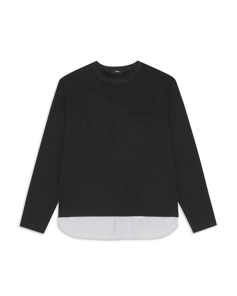 Cotton Jersey Long Sleeve Combo Tee