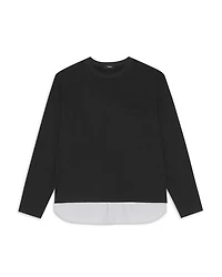 Cotton Jersey Long Sleeve Combo Tee