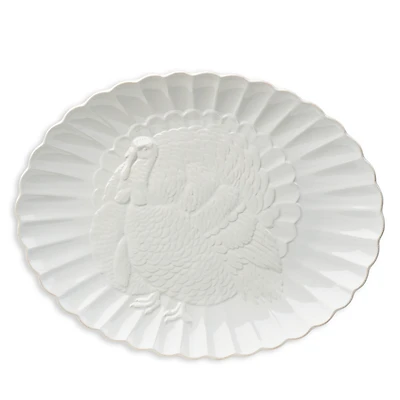 Lenox French Perle Carved Turkey Platter