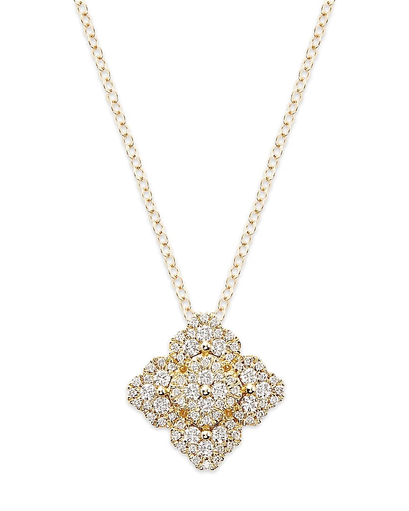 Bloomingdale's Fine Collection Diamond Clover Cluster Pendant Necklace