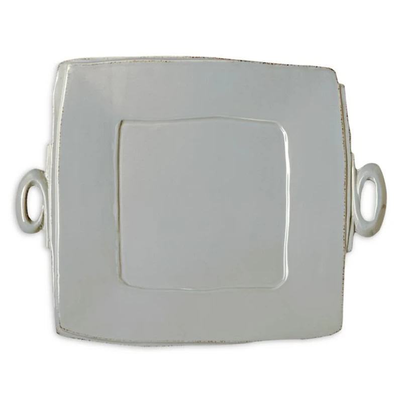 Lastra Gray Handled Square Platter