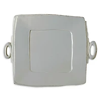 Lastra Gray Handled Square Platter