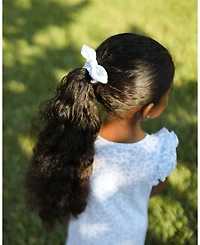 Girls' Birdie Blue Seersucker Bow Scrunchie - Little Kid, Big Kid