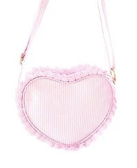 Bits & Bows Girls' Palmer Pink Seersucker Heart Purse - Little Kid, Big Kid