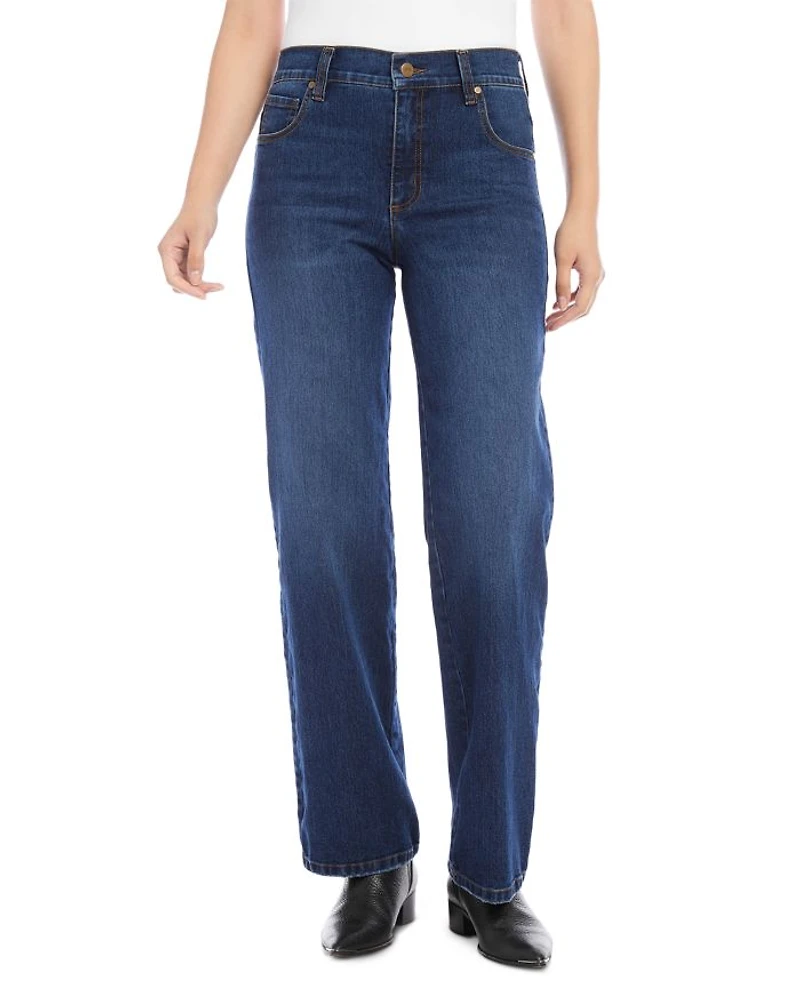Mid Rise Wide Leg Jeans Denim