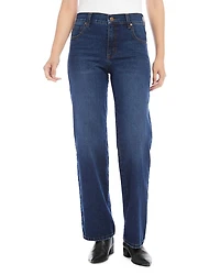 Mid Rise Wide Leg Jeans Denim