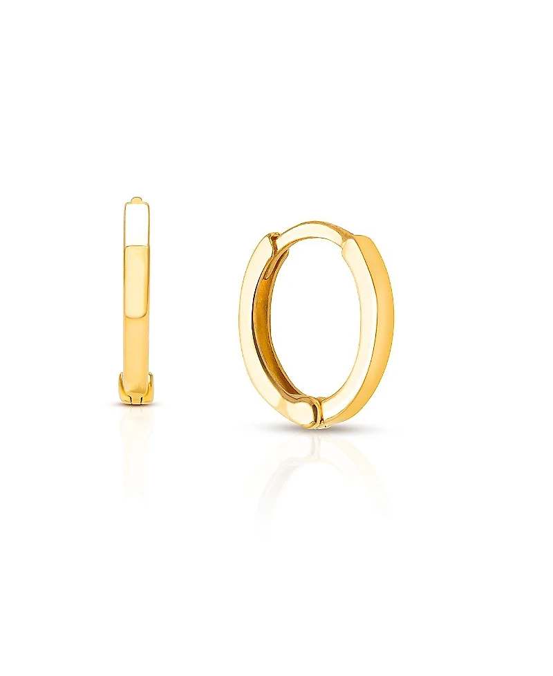 Tiny Blessings Girls' 14K Gold Modern 11mm Huggie Hoop Earrings - Little Kid, Big Kid