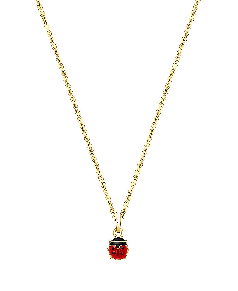 Tiny Blessings Children's 14K Gold Lil' Ladybug Girls' 12-14 Necklace