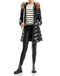Marre Down Puffer Coat with Shearling Trim
