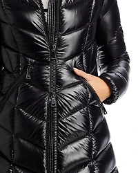Marre Down Puffer Coat with Shearling Trim