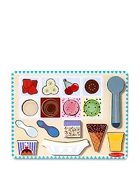 Melissa & Doug Wooden Magnetic Ice Cream Puzzle & Play Set - Ages 24 - 60 Months