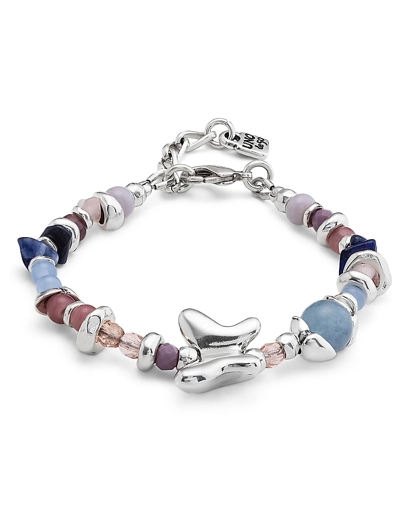UNOde50 Sterling Silver-Plated Beaded Bracelet With Multicolor Handmade Crystals