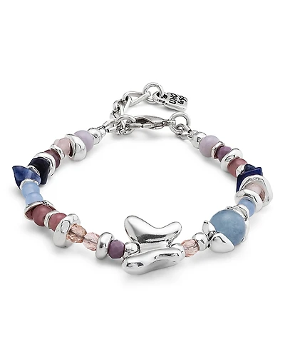 UNOde50 Sterling Silver-Plated Beaded Bracelet With Multicolor Handmade Crystals