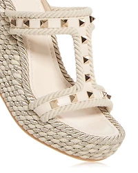 Women's Rockstud Espadrille Platform Wedge Sandals