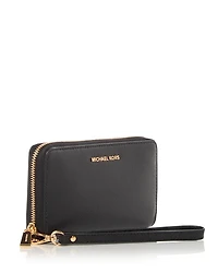 Multi-Function Flat Large Saffiano Leather Smartphone Wristlet