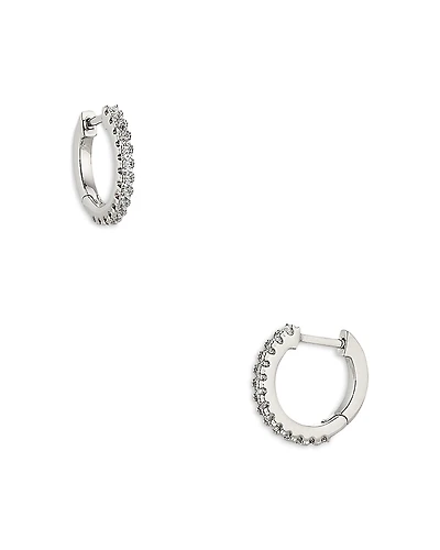 Nadri Pave Front Huggie Hoop Earrings