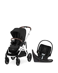 Cybex Gazelle S Single to Double Travel System Stroller + Aton G Swivel Infant Car Seat with SensorSafe