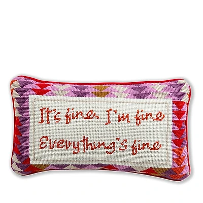 Furbish Studio Everything's Fine Needlepoint Decorative Pillow