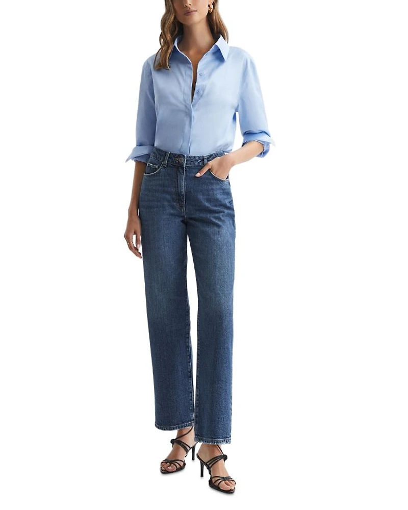 Selin Slim Straight Leg Jeans Mid Blue