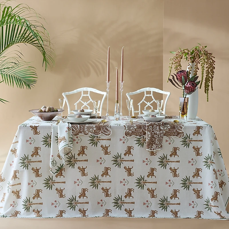 Matouk Tiger Palm Runner Tablecloth, 16 x 108