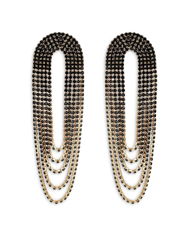 Draped Arc Fringe Earrings in 18K Gold Plated