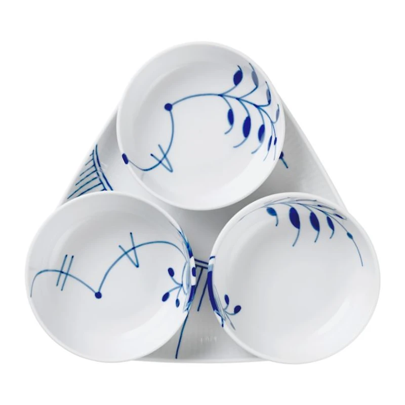 Blue Fluted Mega 4 Piece Serving Set
