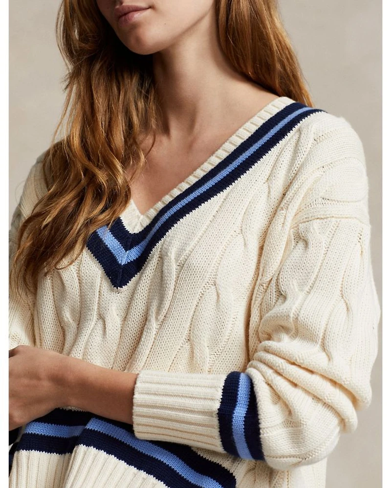 Cotton Boxy Cable Knit Sweater