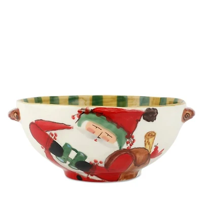 Old St. Nick Handled Bowl with Bird Watcher