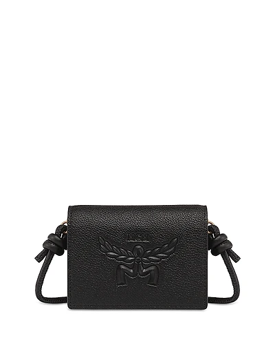 Mcm Himmel Mini Leather Card Case with Strap