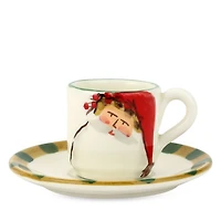 Old St. Nick Assorted Espresso Cups & Saucers, Set of 4