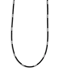 Men's Sterling Silver Anthem Black Ceramic Station Necklace, 20" - Exclusive