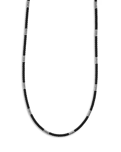 Lagos Men's Sterling Silver Anthem Black Ceramic Station Necklace, 20 - Exclusive