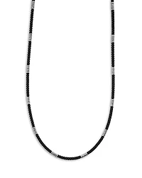Lagos Men's Sterling Silver Anthem Black Ceramic Station Necklace, 20 - Exclusive