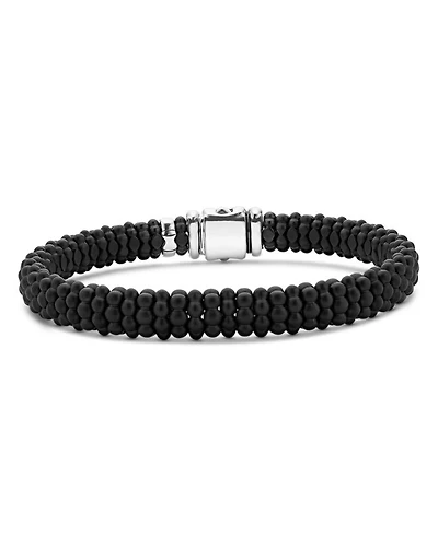 Men's 18K Yellow Gold & Sterling Silver Black Caviar Beaded Bracelet - Exclusive
