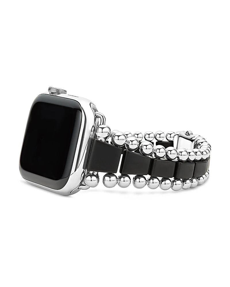 Lagos Smart Caviar Black Ceramic & Stainless Steel Apple Watch Bracelet, 42mm - Exclusive