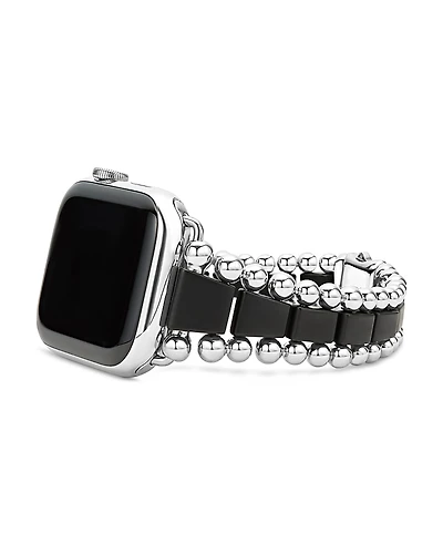 Lagos Smart Caviar Black Ceramic & Stainless Steel Apple Watch Bracelet, 42mm - Exclusive