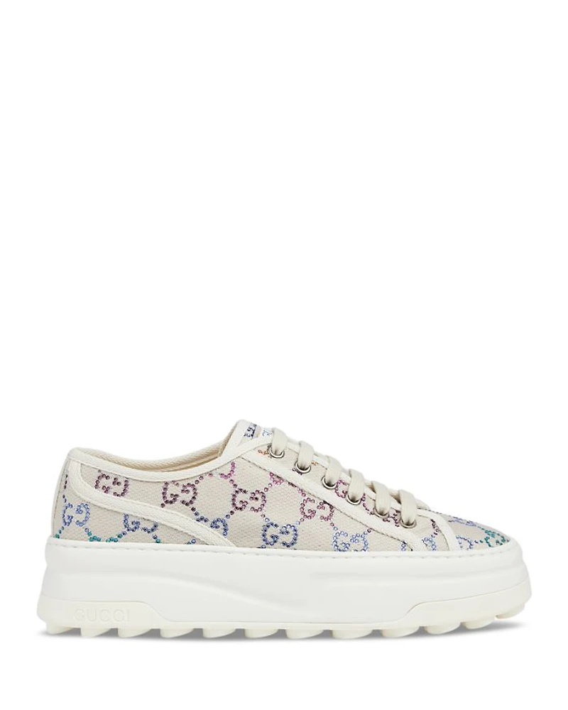 Women's Lace Up Low Top Platform Sneakers