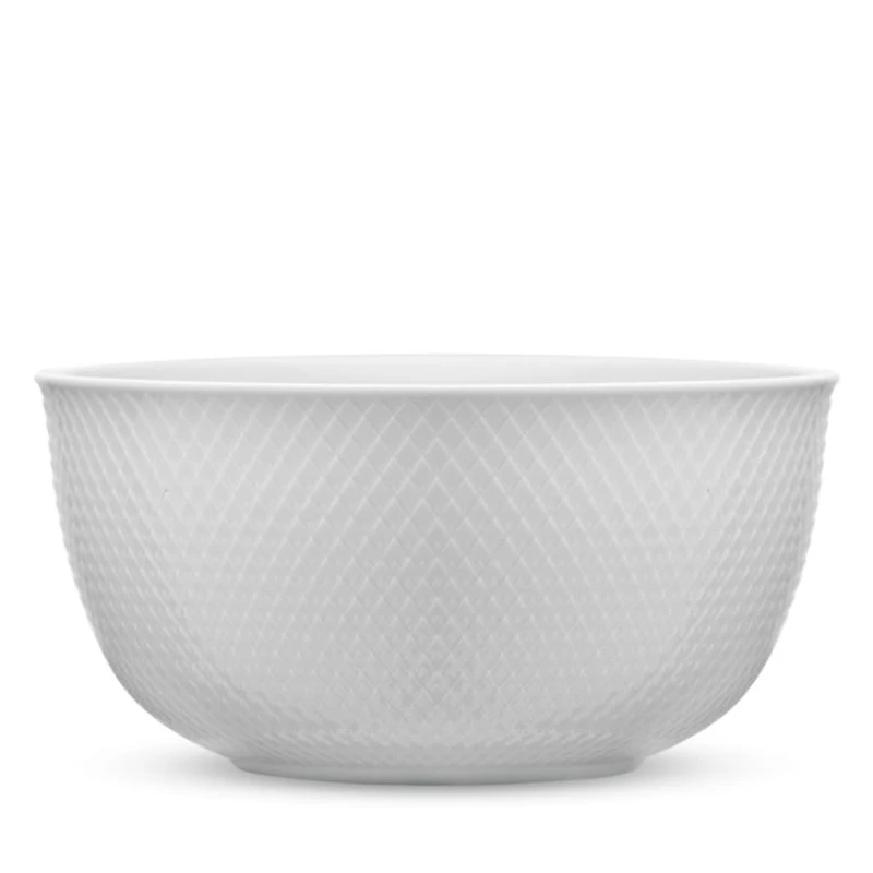 Lyngby Porcelain Rhombe Serving Bowl, White