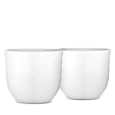 Rosendahl Lyngby Porcelain Rhombe Egg Cup, White, Set of 2