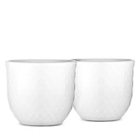 Rosendahl Lyngby Porcelain Rhombe Egg Cup, White, Set of 2