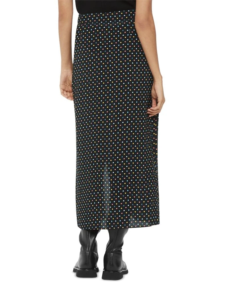 Scattered Hearts Midi Skirt
