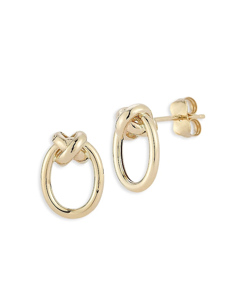 Bloomingdale's Fine Collection Knotted Oval Stud Earrings
