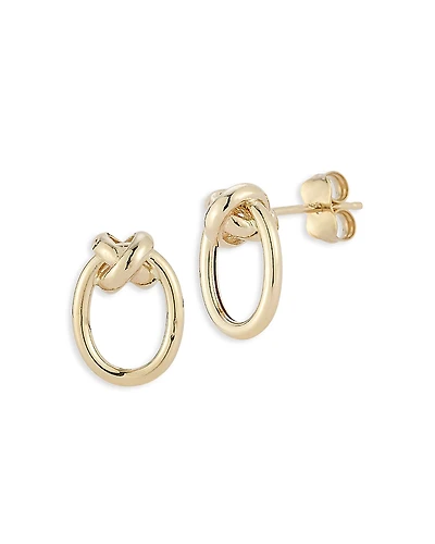 Bloomingdale's Fine Collection Knotted Oval Stud Earrings